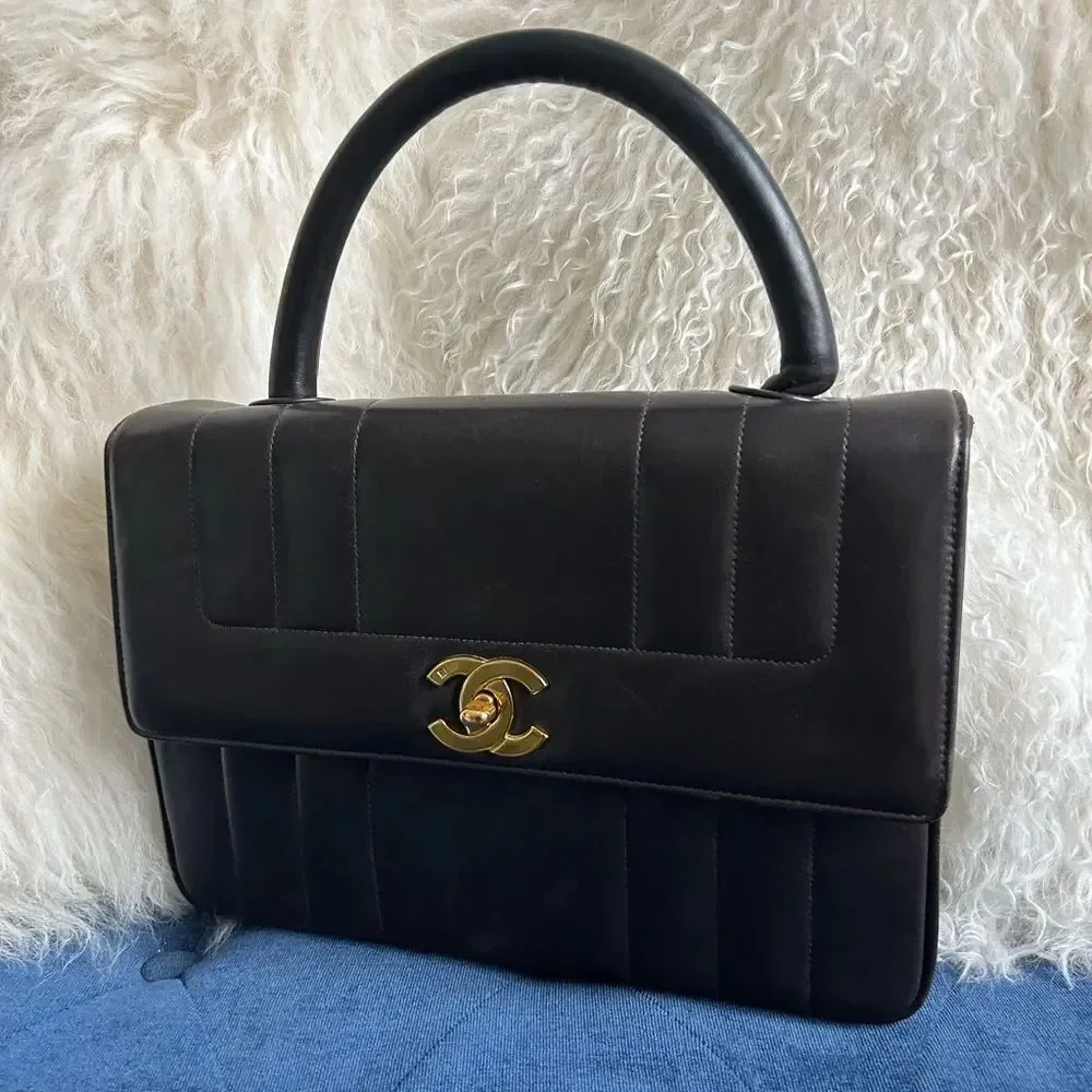CHANEL Pre-Owned 1994-1996 Lambskin Mademoiselle Kelly Top Handle Bag handbag